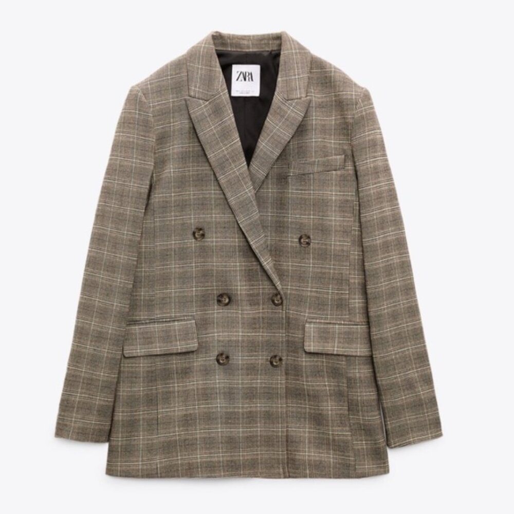 Zara Plaid Oversized Blazer